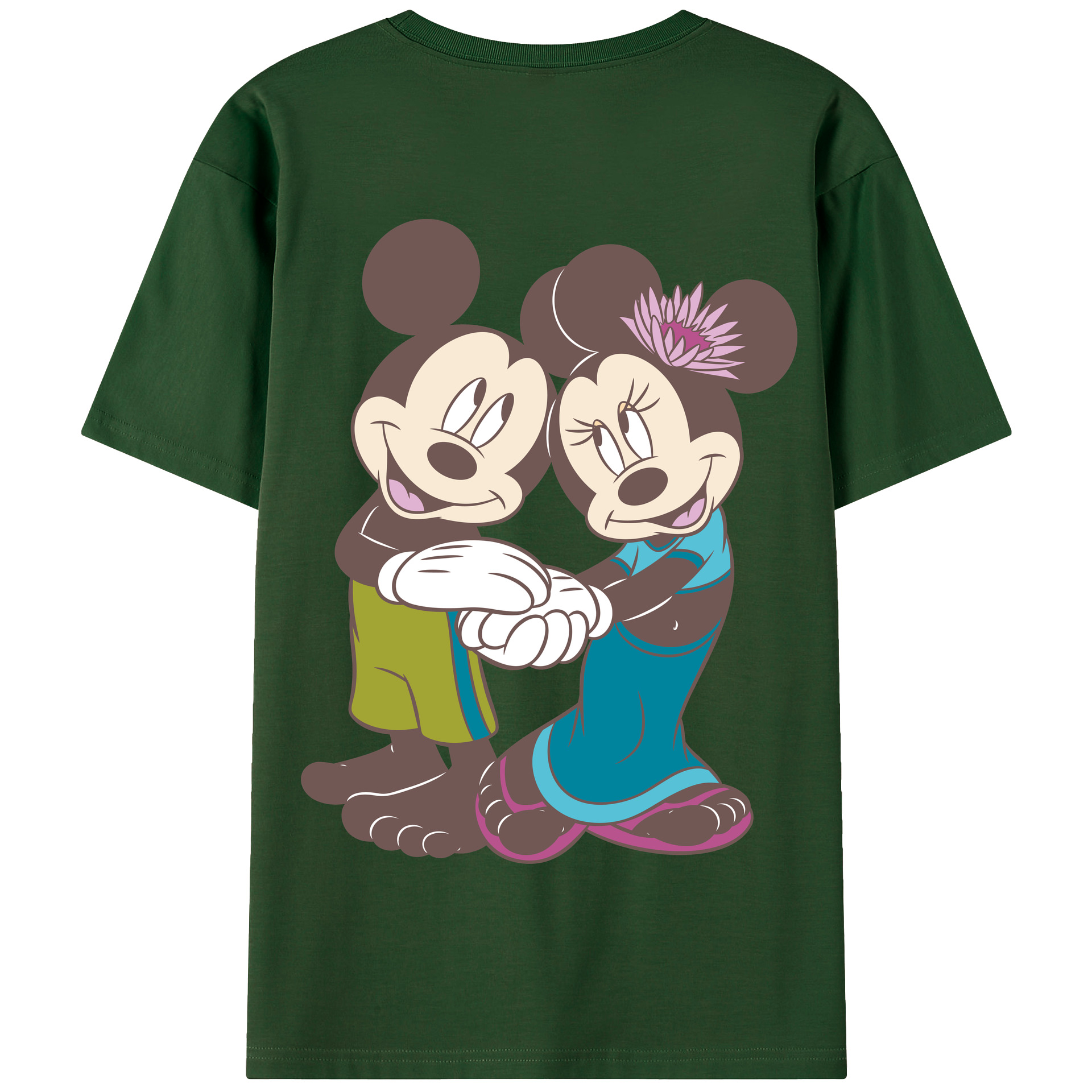 （画像用） ミッキーマウス Mickey Mouse 綿100％半袖Tシャツ（背面プリント）